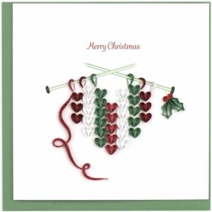 Quilled Knit Heart Christmas Card