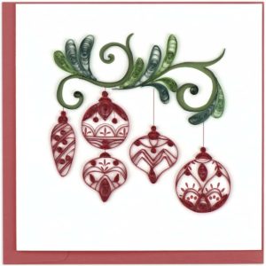 Quilled Red Ornaments Christmas Card