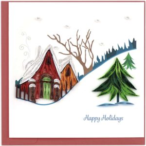 Quilled Snowy Village Holiday Card